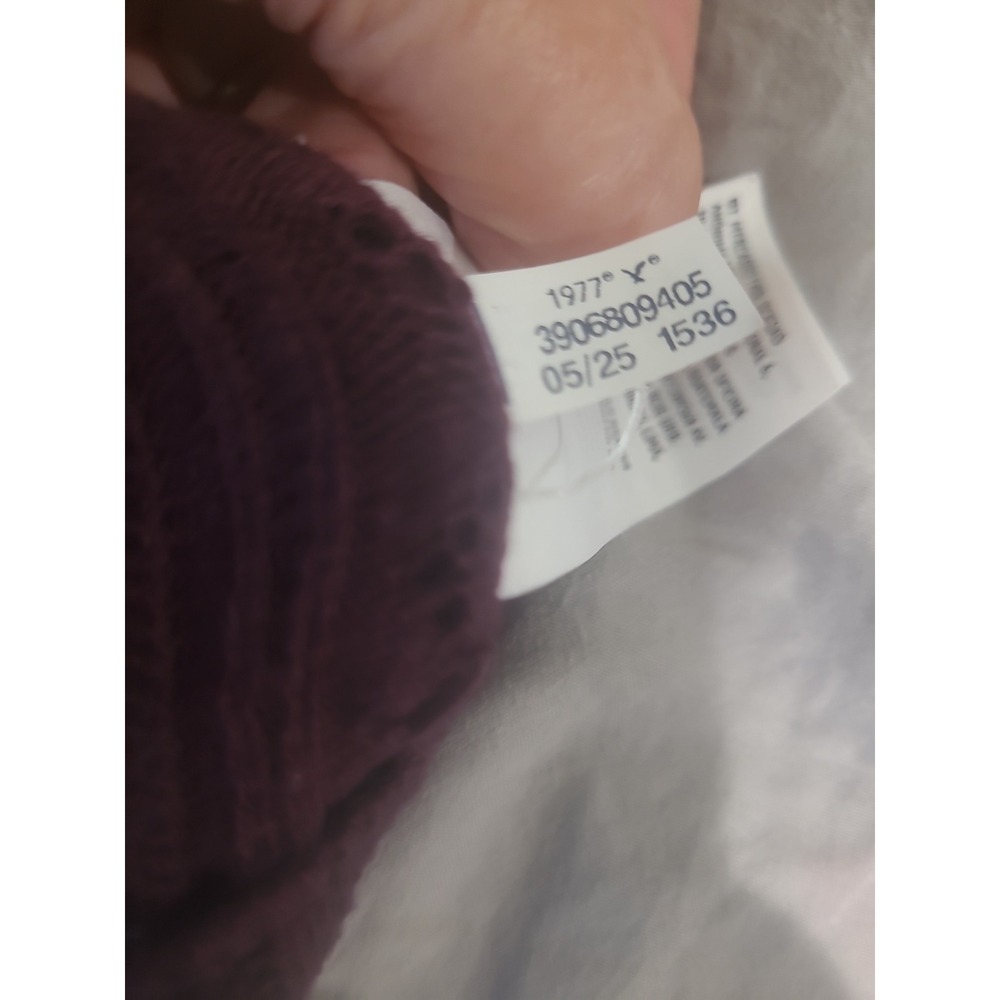 American Eagle women SZ S Short sleeve ribbed knit burgandy button front sweater - Picture 11 of 12